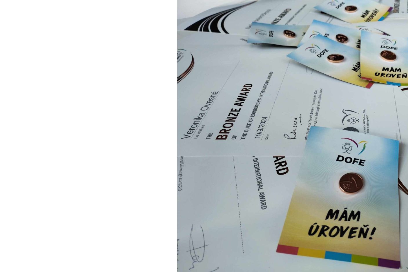  Máme 10 x BRONZOVOU úroveň - DofE Ceremonie Zlín, 18. 2. 2025