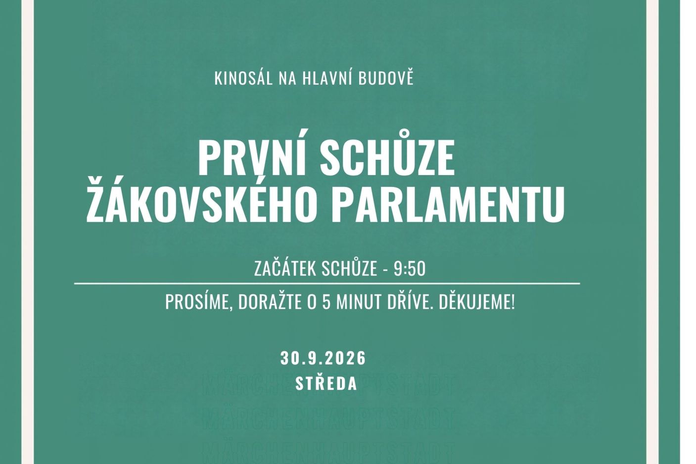  První schůze Žákovského parlamentu