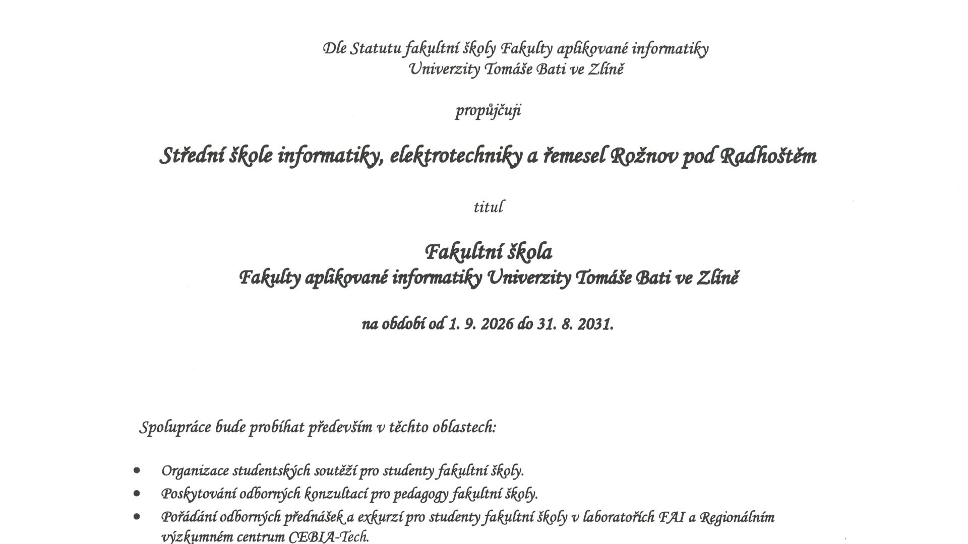 Slider - Jsme fakultní školou fakulty aplikované informatiky UTB ve Zlíně